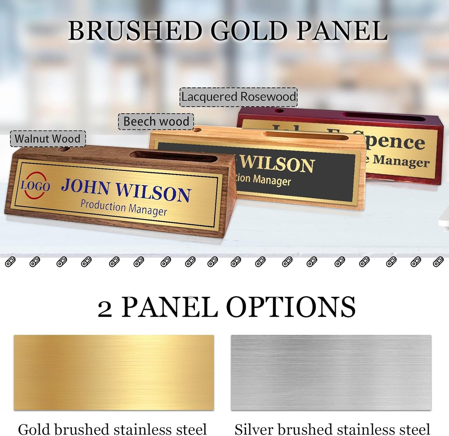 Custom Wooden Personalized Desk Name Plaque with Name Title - Office Desk Accessories & Gifts for Coworkers, Employees, Manager, Boss, Teacher