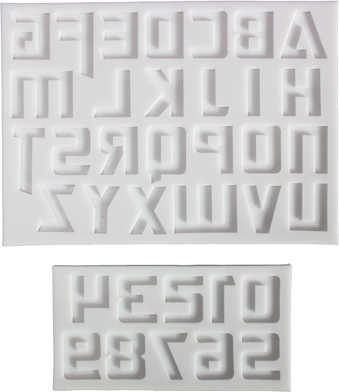 Stylish English Alphabets/Letters & Numbers Silicone Molds For Fondant Cake, Gum paste, Chocolate, DIY Cake Decorations (Metallic)