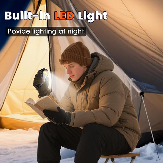 Electric Hand Warmers Rechargeable with Power Bank, LED Display, 17Hrs Warmth, Dual-Side 4 Levels Fast Heating Portable Pocket Heater for Hunting, Camping, Golf, Outdoor, Gifts for Women/Men