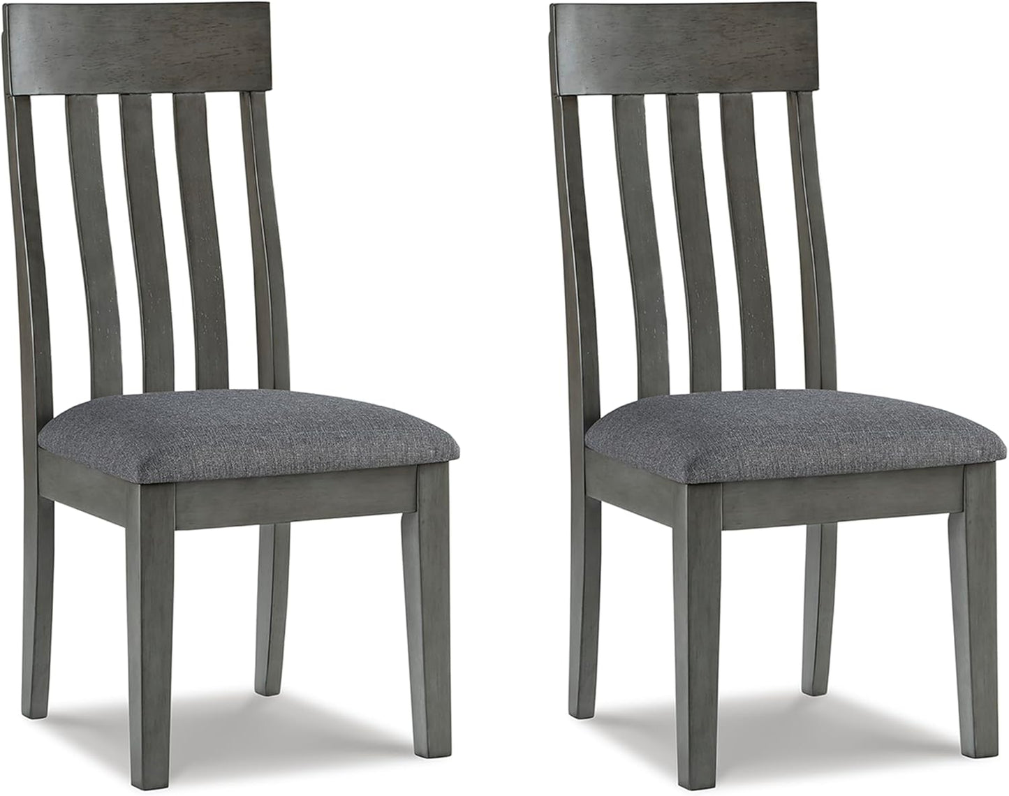 Signature Design by Ashley Hallanden Modern Slat Back 18.63" Dining Room Chair, Set of 2, Gray