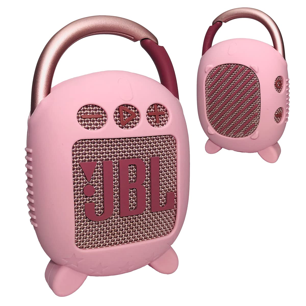 Silicone Cover Case for JBL Clip 4 Portable Bluetooth Speaker  Protective Carrying Case for JBL Clip 4 Portable Bluetooth Speaker Stand Up Holder(Case Only) (Pink)-New
