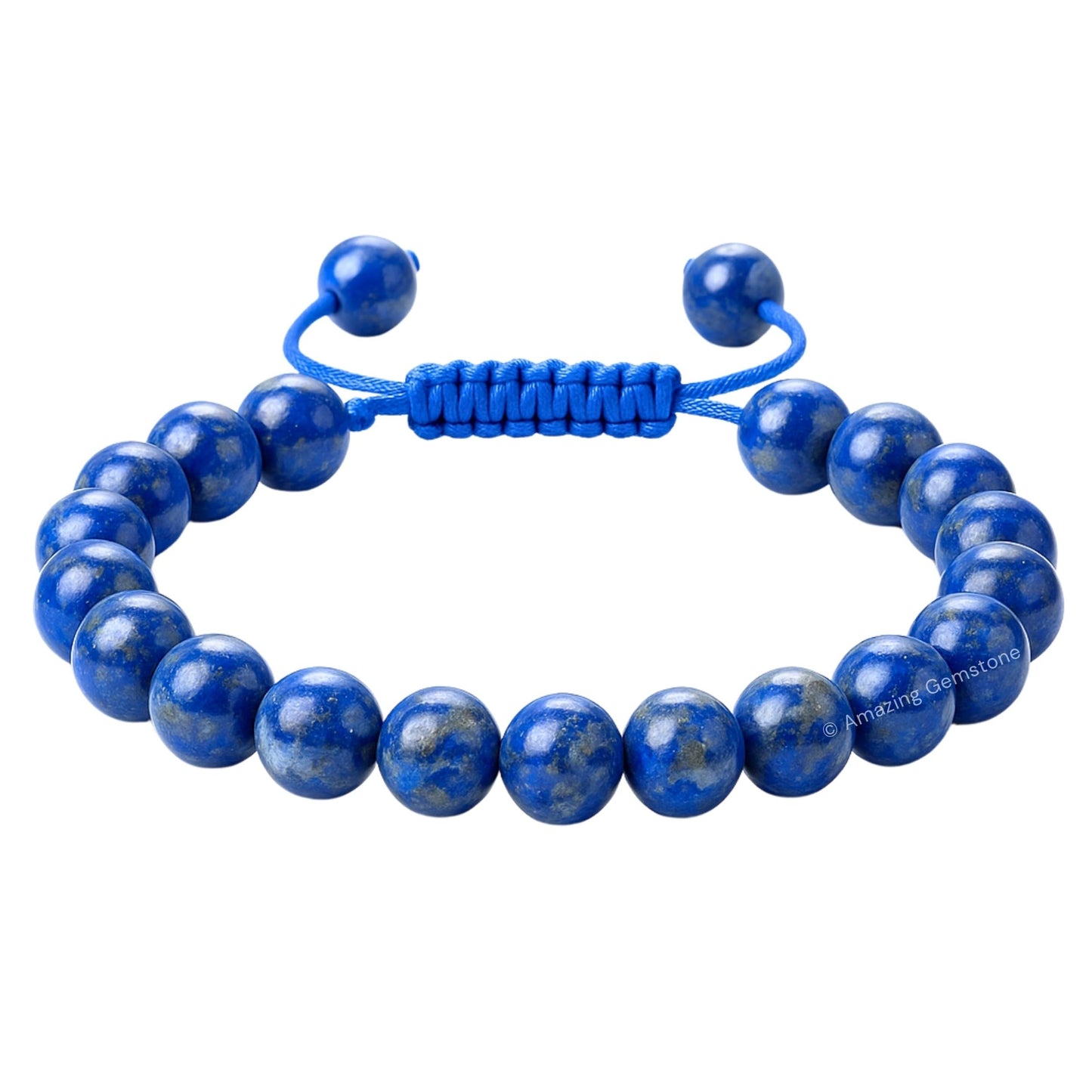 Amazing Gemstone Lapis Lazuli Bracelet for Women Men's Gifts - Protection Healing Crystal Bracelet - 8mm Gemstones Beaded Adjustable Bracelet Pulseras Para Hombres Mujer Stocking Stuffers