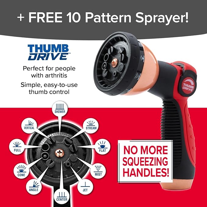 Pocket Hose Copper Head Expandable Garden Hose 75ft with Pocket Pivot, No Tangles, AS SEEN ON TV, 360° Swivel, Tri-Tex Tubing, Force Field Jacket, Lead-Free, No-Kink, Anti-Burst w/APT
