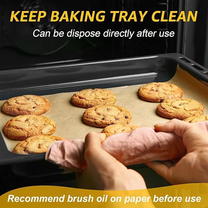 100Pcs 16x24 In Unbleached Parchment Paper Sheets - Heavy Duty Precut Baking Paper, Non-Stick & Non-Toxic for Air Fryer, Oven, Steaming - Bake Cookies, Cake, Bread