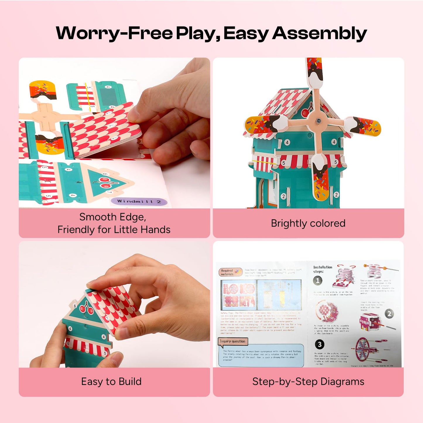Sntieecr 6-in-1 Stem Kits for Kids Age 8-12, Girls Engineering Kit with 3D KT Board Puzzle, Educational Craft Building Toys for Girls, STEM Building Kits for Ideal Christmas, Birthday Gifts