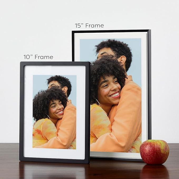 Skylight Digital Picture Frame: 15 Inch WiFi Enabled with Load from Phone Capability, Touch Screen Digital Photo Frame Display - Customizable Gift for Friends and Family - Black