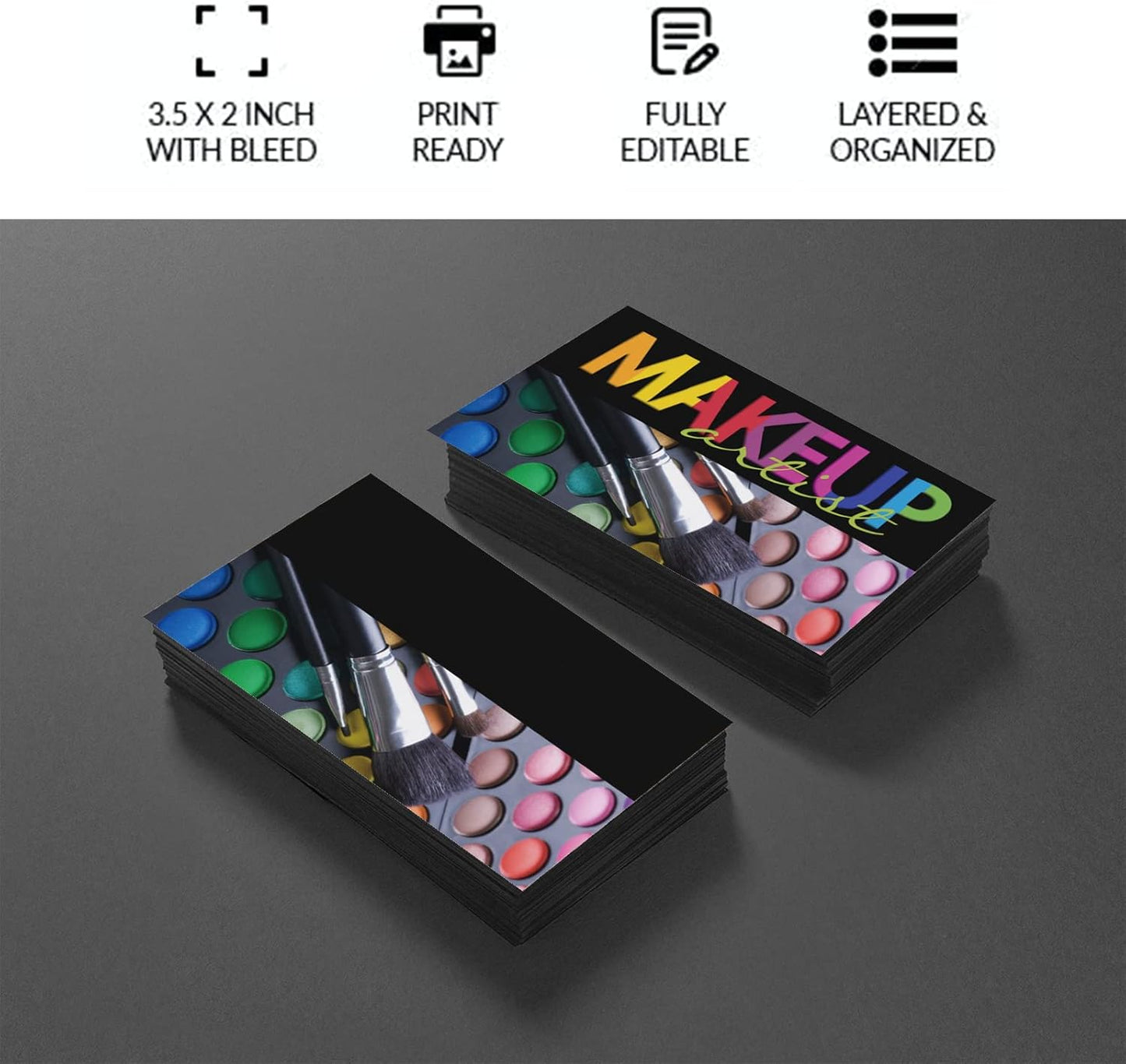 Custom Business Cards 100PCS Double-sided Printing Business Cards Customize with Your Logo Personalized 3.5"x 2" Cards for Business - Make Up