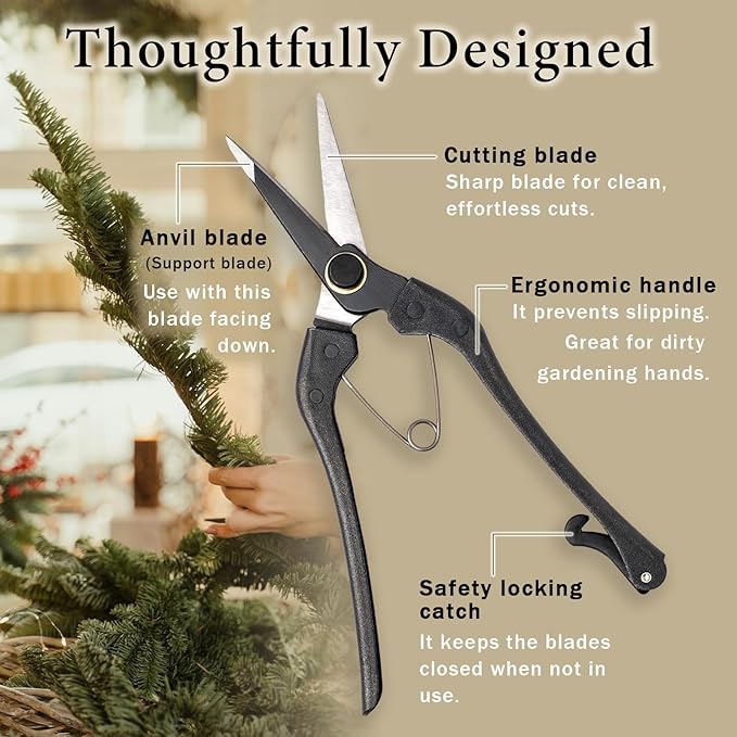 Japanese-Made Bud Cutting Pruning Shears for Gardening, Precision Hand Pruner for Live Branches & Stems, Clean Cut Pruning Scissors for Bonsai, Flowers & Plants (Single-blade)
