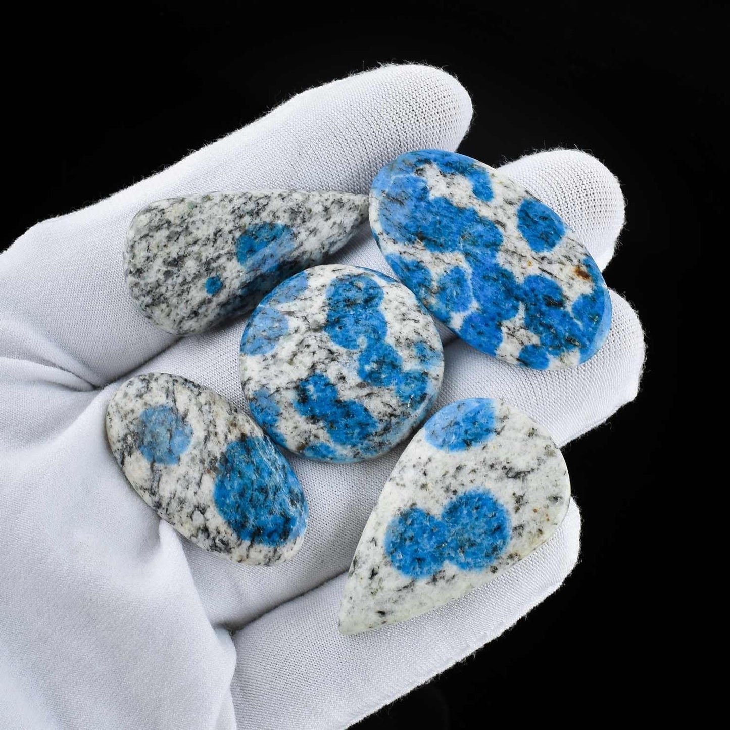 OdrillionGems Natural K2 Jasper Stone, Natural Gemstones and Crystals Cabochon Lot, DIY Jewelry Making Loose Gemstones, Chakra Healing Crystals, Wire Wrapping Cabochons, Pack of 5 (Large)