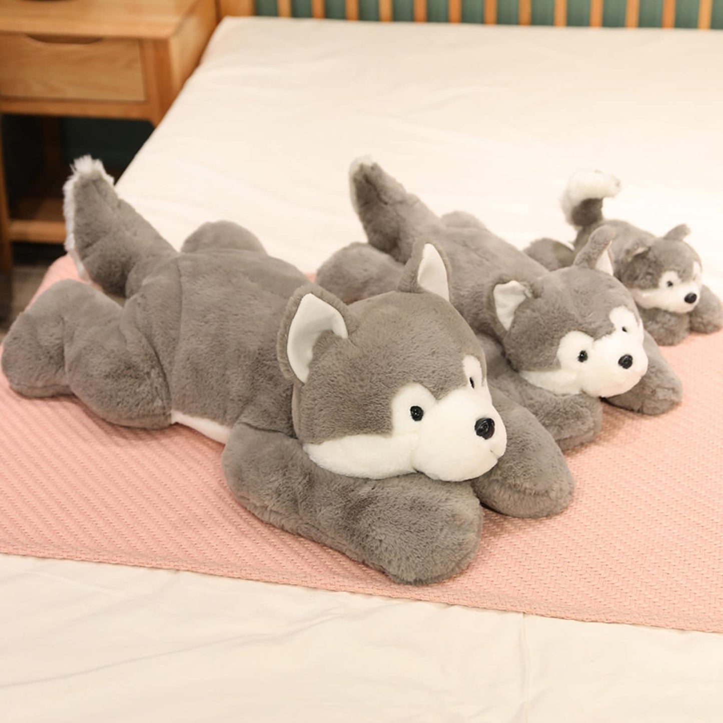 Hronsa Weighted Stuffed Animals, Weighted Husky Stuffed Animal Toy Cute Husky Plush Pillow for Adults Boys Girls, 11.8in