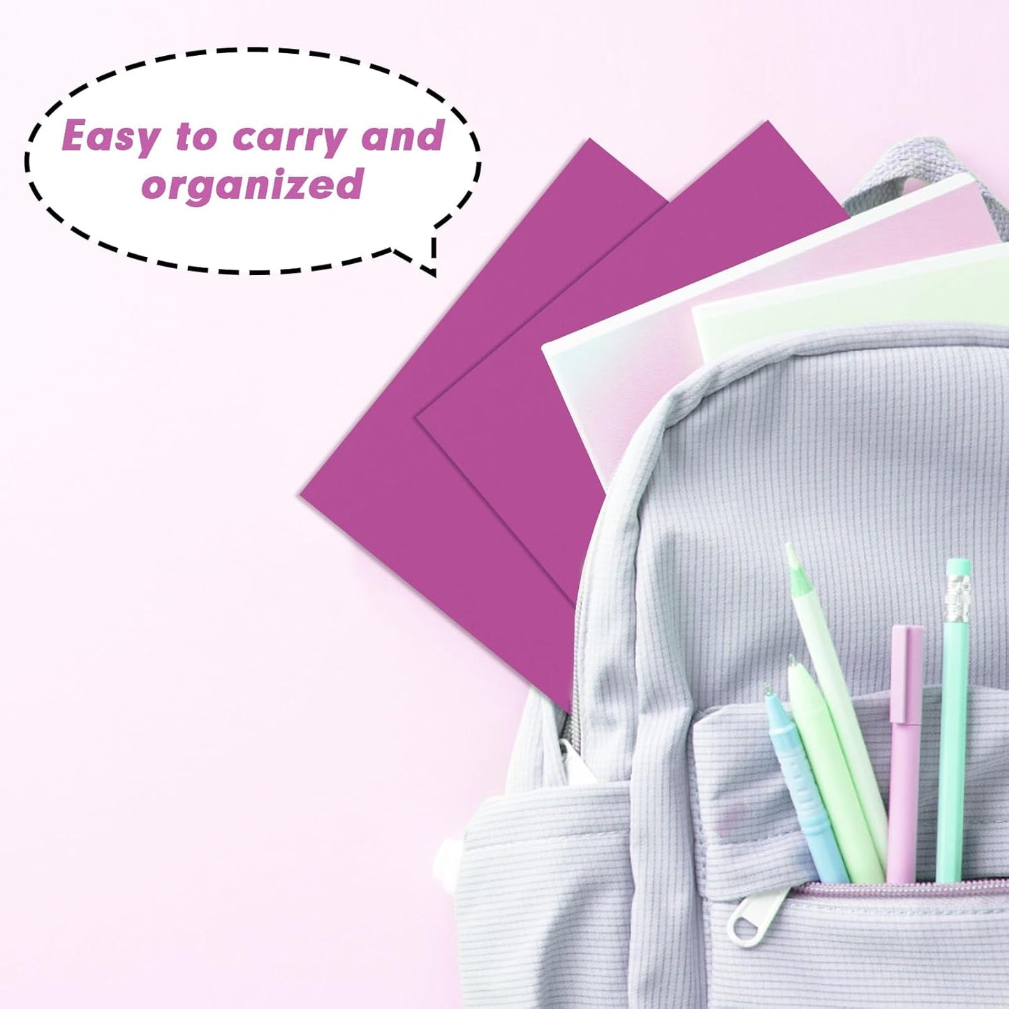 50 Pack 2 Pocket Folders - Letter Size, Rose Purple