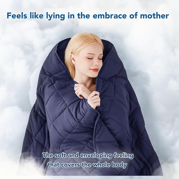 Topcee Weighted Blanket for Adults (15 lbs, 48" x 72") Twin Size Soft Cooling Heavy Blanket Sleeping, Apply to 130-160 lbs Body, Thick Breathable Blanket with Glass Bead, Easy Care