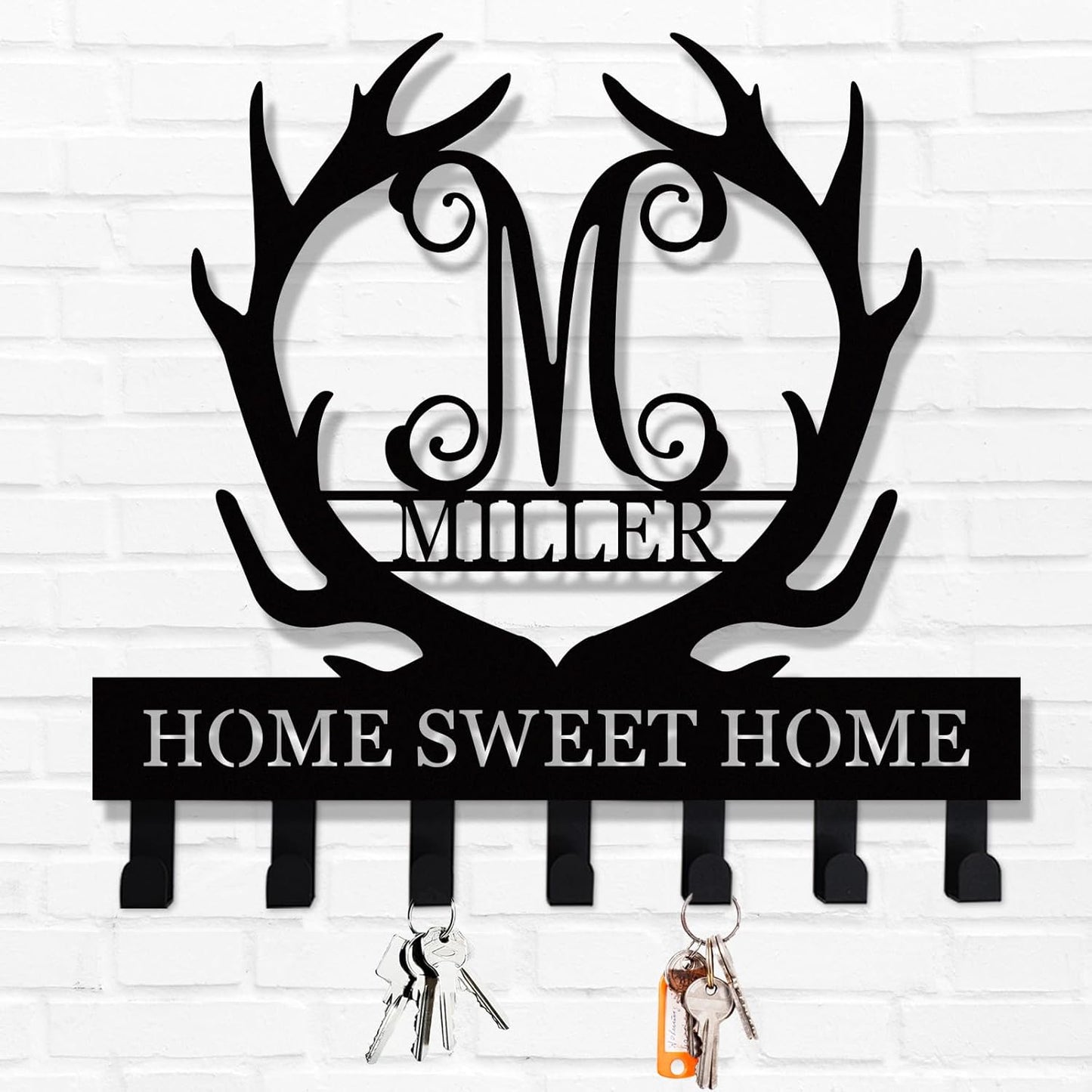 Custom Antler Metal Key Hooks Rack Personalized Gifts for Wall