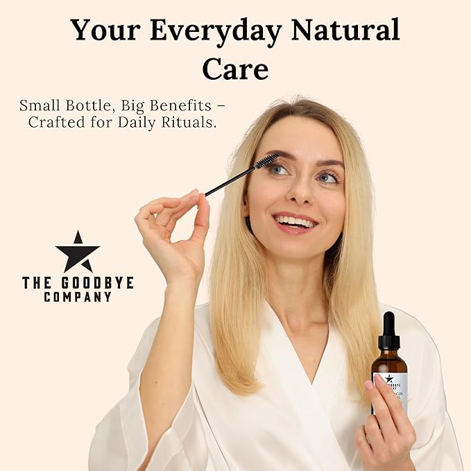 USDA Organic Castor Oil for Eyelashes and Eyebrows Growth - 100% Pure Cold-Pressed, Hexane-Free 60ml with Applicator - Handcrafted in Florida for Hair, Skin & Lashes