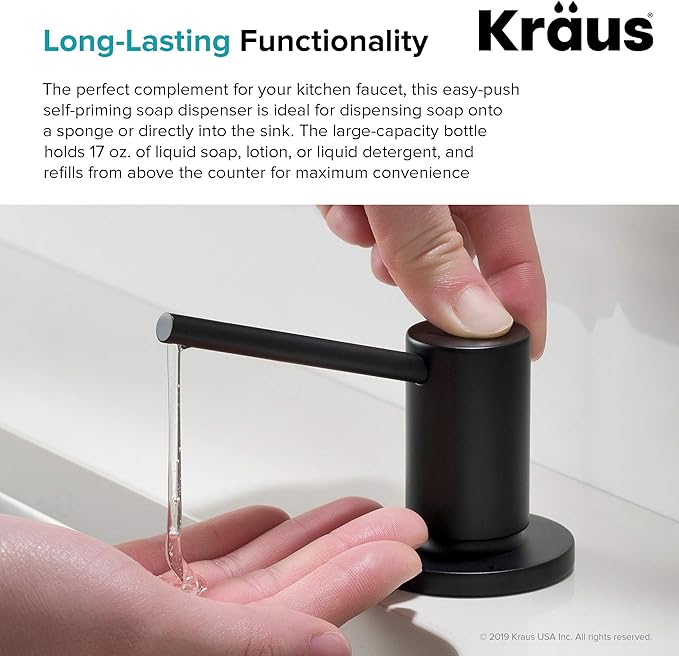 KRAUS Kitchen Soap and Lotion Dispenser in Matte Black, KSD-43MB