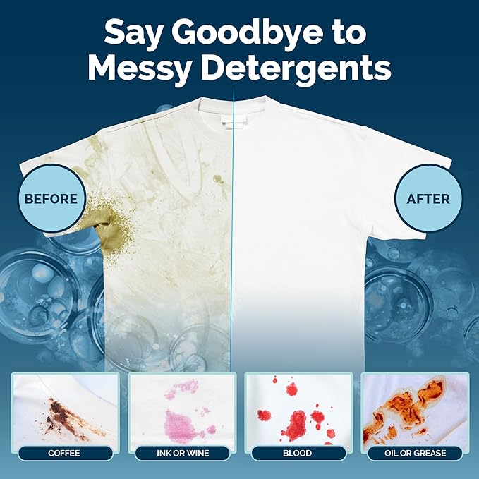 Steam & Go 3-in-1 Dissolvable Laundry Detergent Sheets - Hypoallergenic & Fragrance-Free - Unscented, 30 Count