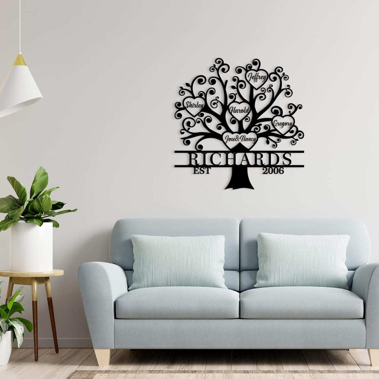 Personalized Tree of Life Metal Sign, Metal Sign with Kids Names, Personalized Family Name Gift, Family Keepsake 50 Year Anniversary for Mom Grandma, Custom Wall Decor