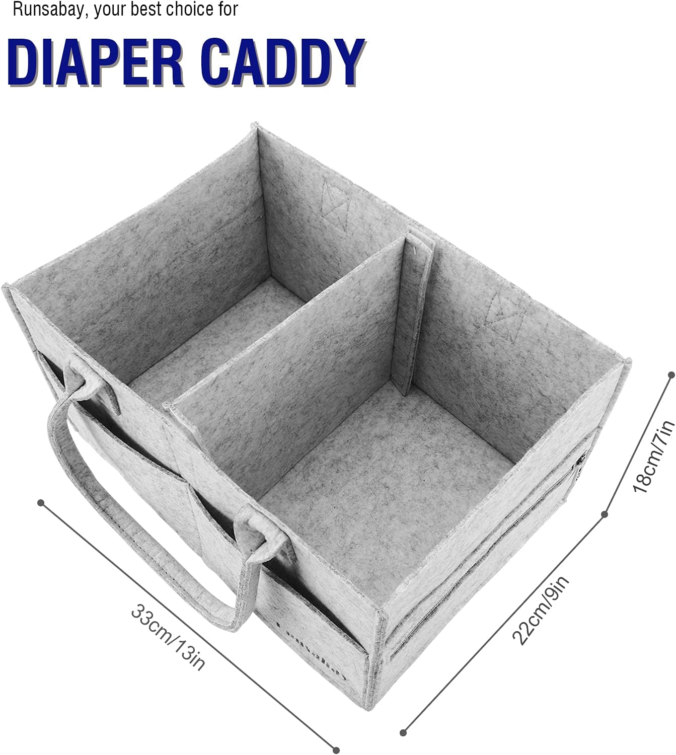 Baby Diaper Caddy Organizer, Portable Baby Essentials Storage Basket Bin for Changing Table,Car Shower Basket for Newborn Boy and Girl, Best Shower Gift for New Mom