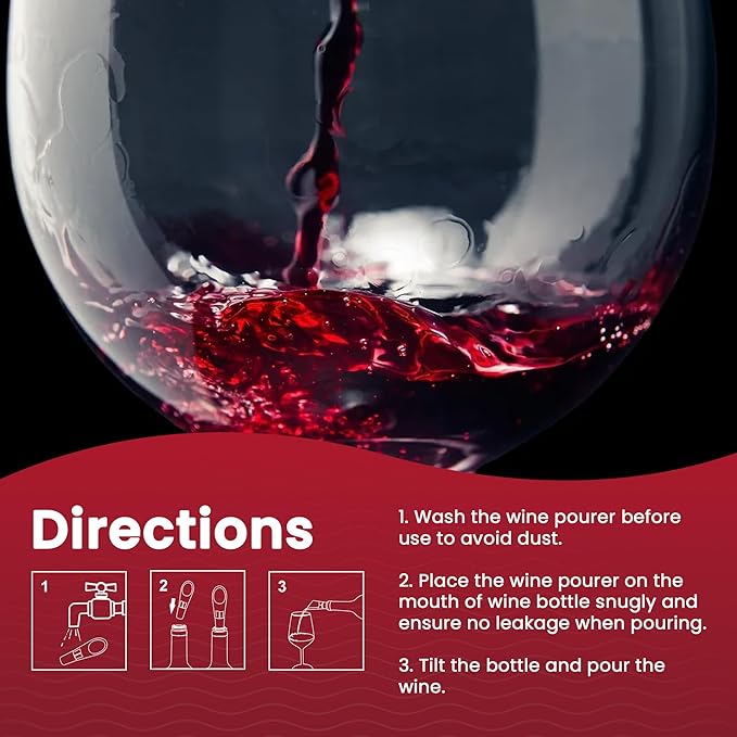 Wine Aerator and Pourer, Wine Aerator for Enhanced Flavor, Refined Aroma, Smooth Rich Finish, No Drip Design, Travel Friendly, Affordable Gift for Wine Lovers, Clear and Stainless Steel Design