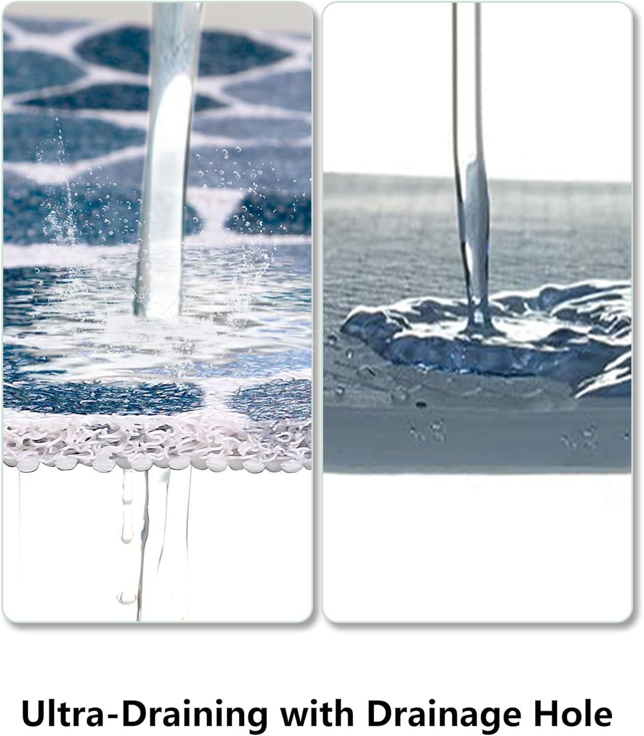 Square Shower Mat, Yonala 24 x 24 Inch Stylish Non Slip Shower Mats for Inside Shower, Soft Trimmable PVC Loofah Anti Slip Shower Mat, Fast Drying Shower Floor Mat for Bathroom, Home, Bath Tub