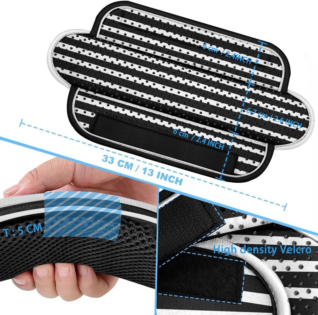 ZINZ 2-Pack Universal Shoulder Pad with Ultra thick Cushion for Bag Luggage Bag Crossbody, Plus Long & Anti-Slip & Breathable,Black White-2Pack