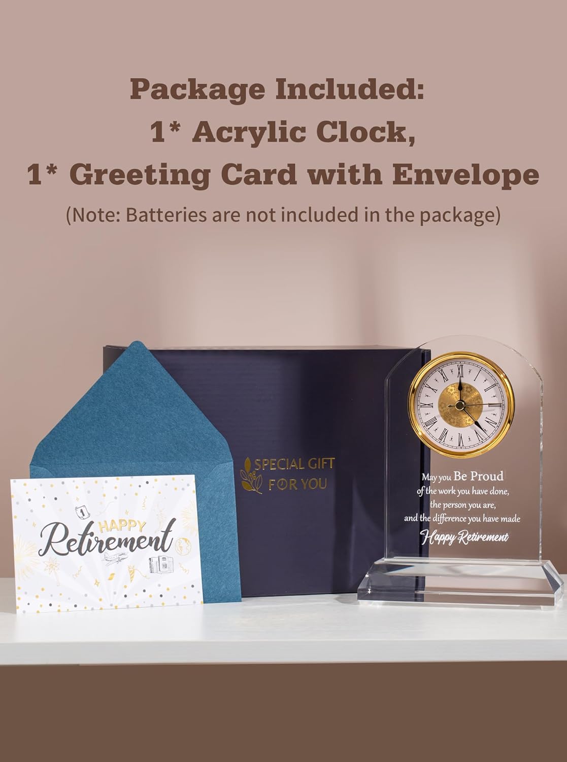 DEEWISH Retirement Gift for Women Men Quartz Desk Clock Plaque Gifts, Coworker Gifts Going Away Gift Leaving Gifts Congratulations Retired Gifts for Boss Leader Friends Teacher
