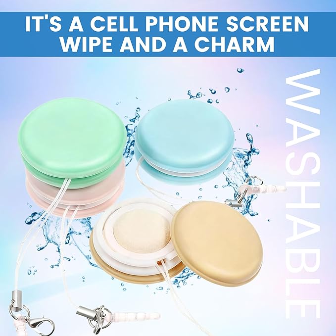 Macaron Phone Screen Cleaner, 2026 New Portable Mobile Phone Screen Wipe, Multifunctional Screen Eyeglasses Brush Cleaner for Travel or Office (4 Pcs)