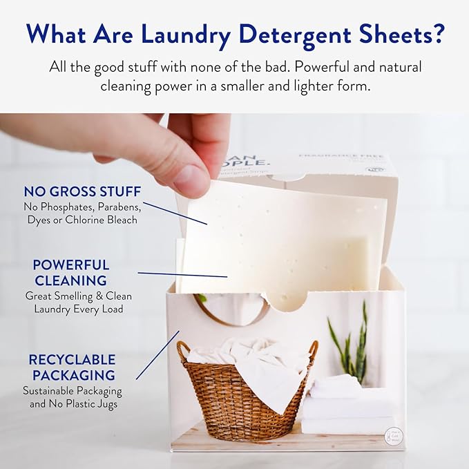 The Clean People Laundry Detergent Sheets - Laundry Soap - Ultra Concentrated, Recyclable Packaging, Stain Fighting - Lavender, 384 Pack