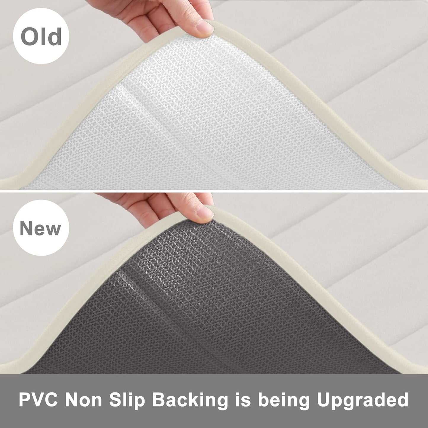 Buganda Memory Foam Bath Mat, 47" x 24", Ultra Soft and Non-Slip Bathroom Rugs, Water Absorbent and Machine Washable Bath Rug Runner for Bathroom, Shower, and Tub, Cream