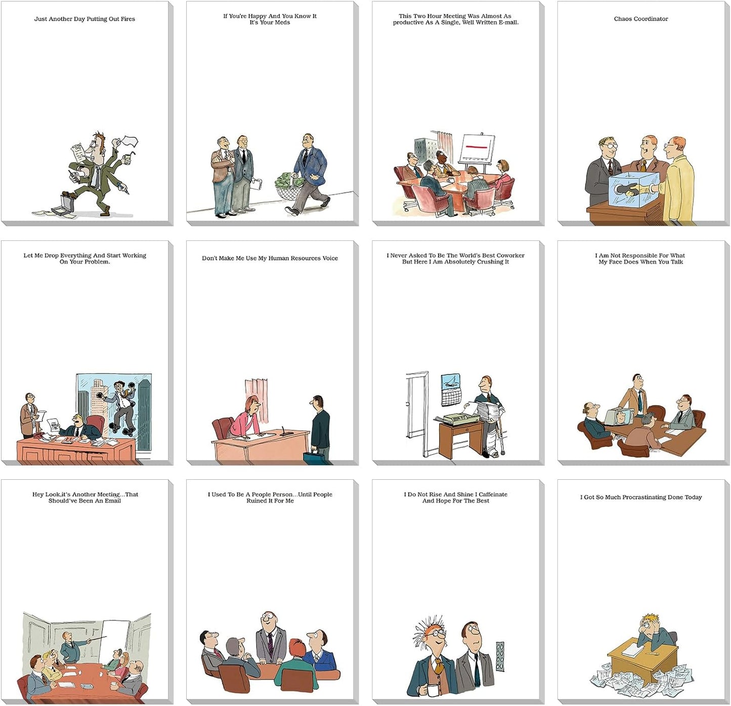 Funny Notepads with Sayings Sticky Funny Office Supplies to Do List Sarcastic Work Assorted Notepad for Workers, 12 Designs, 3 x 3.93 Inch(Novelty Style)