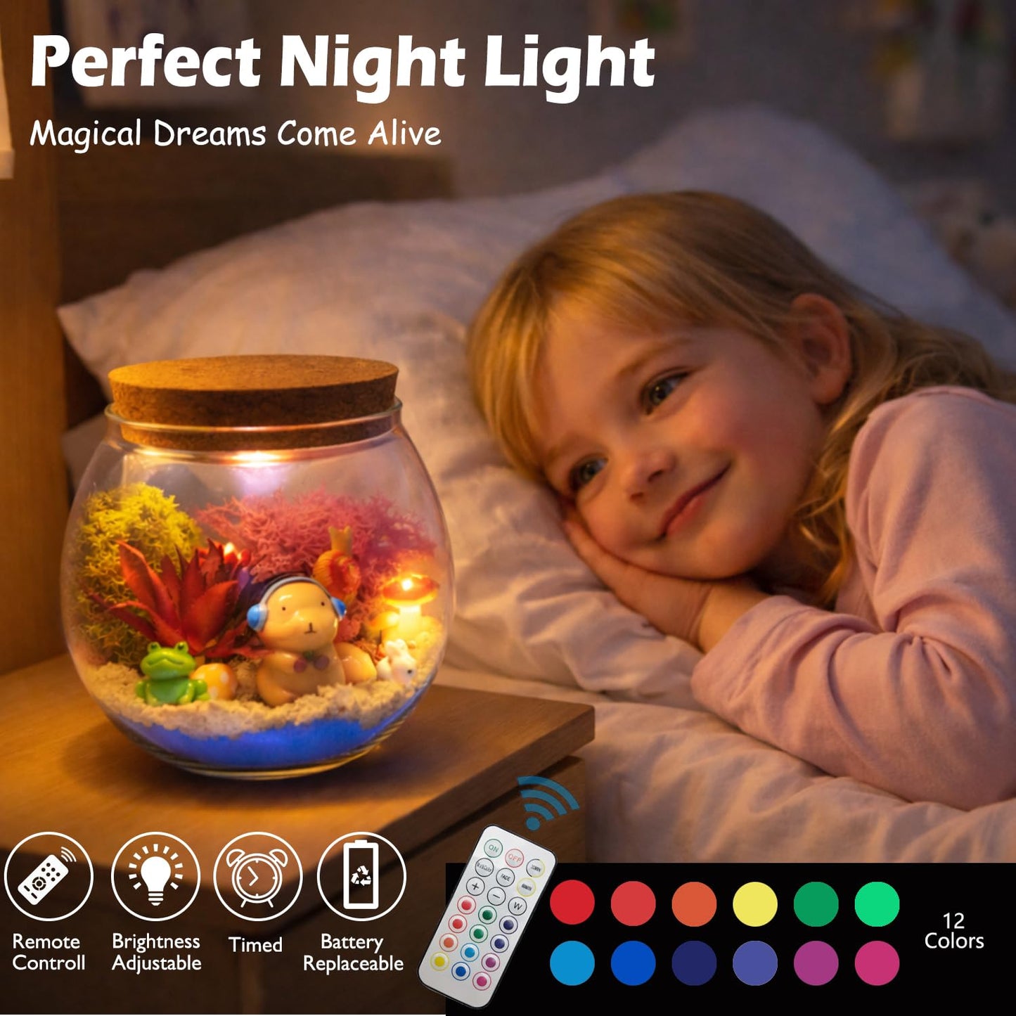 Capybara Gifts for Girls & Boys – DIY Glow Jar Toy with LED – Cute Capybara Night Light Arts and Crafts for Kids Ages 4 5 6 7 8-12 Year Old – Great Room Decor, Birthday Decorations & Easter Gifts