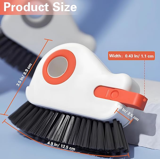 2 in 1 Groove Cleaning Brush, Window Track Cleaner, Magic Window Track Cleaner with Hard Bristle and Hidden Scraper,Crevice Brush for Sliding Door Track, Window Seal, Sill