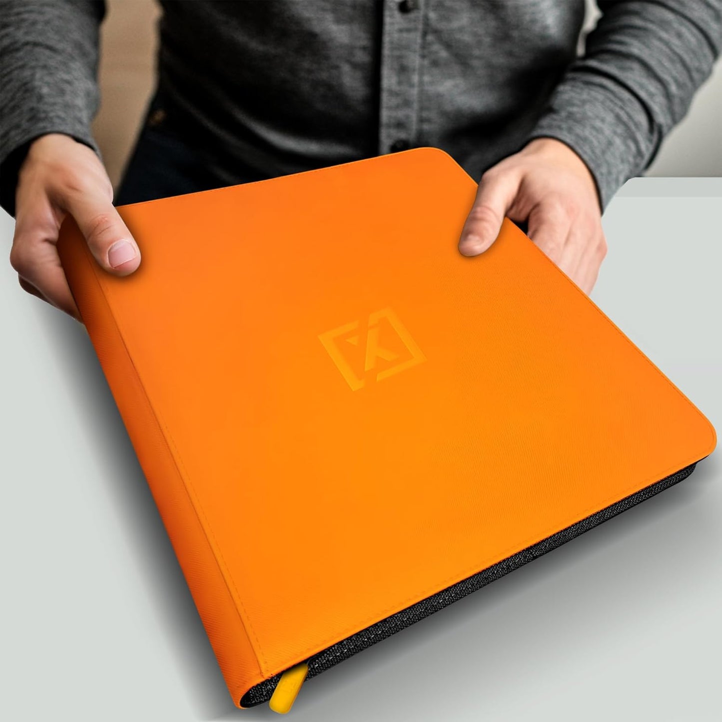 X PRO 1000+ Card Binder - Comes with 200 Card Sleeves | Compatible with TCG, Sports, MTG & More - Ringless Trading Card Binder | 1000 Pockets (Orange)