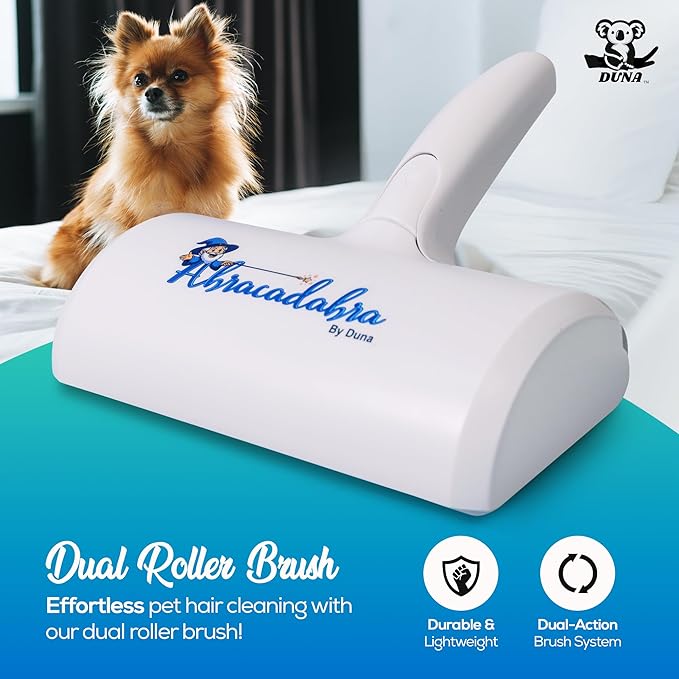 Duna Abracadabra Washable Pet Hair Remover Brush – Dog & Cat Hair Roller for Furniture, Carpet, Clothes & Bedding | Washable, Eco-Friendly Fur Remover with Cleaning Mat for Home & Travel