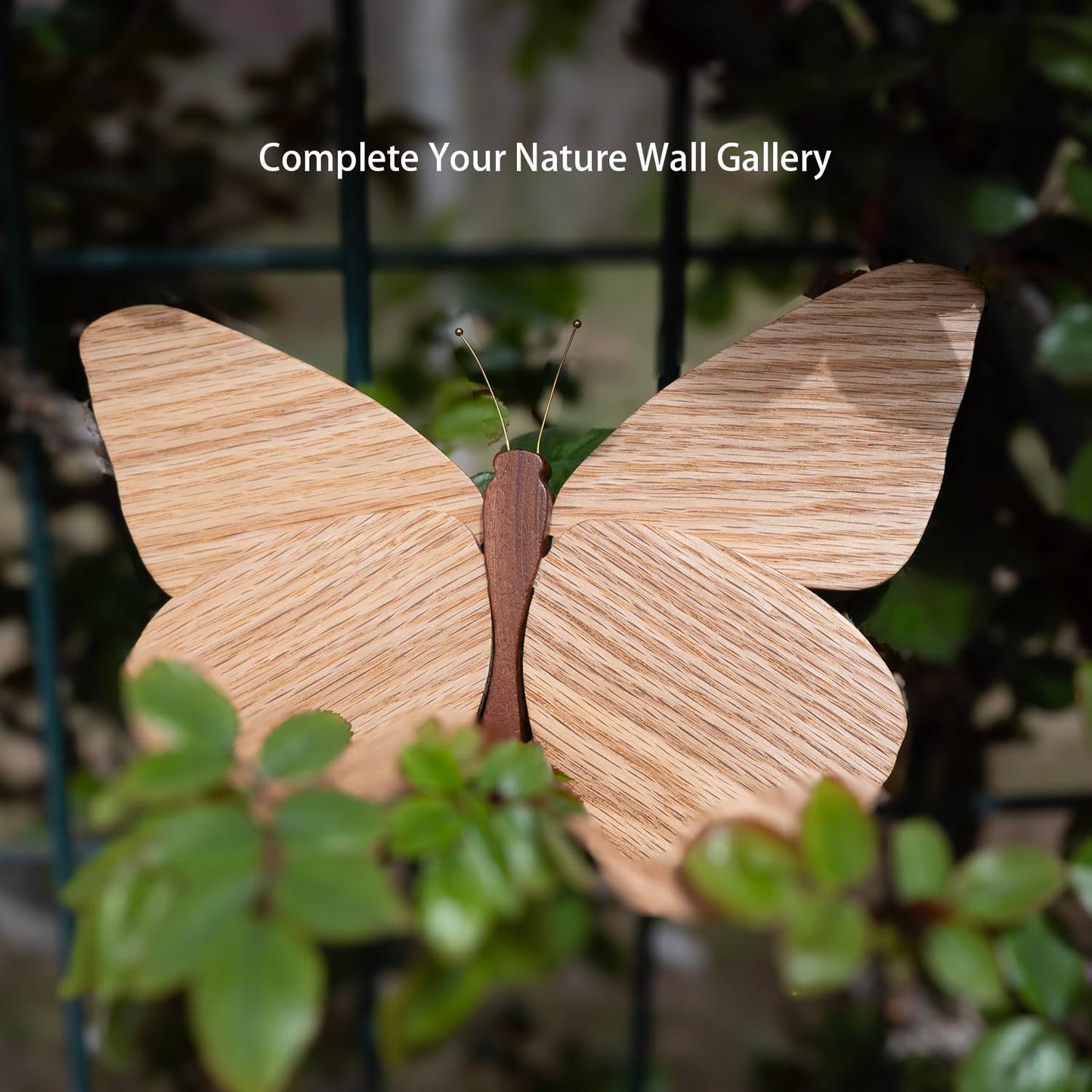 Telinego 2 Pack Handmade Wooden Butterfly Wall Art Hanging Decor Butterflies Wall Art Hanging Sculpture for Bedroom Bathroom Living Room Butterfly Home Decoration for Kids Baby Nursery Room Decor (Brown+Beige)