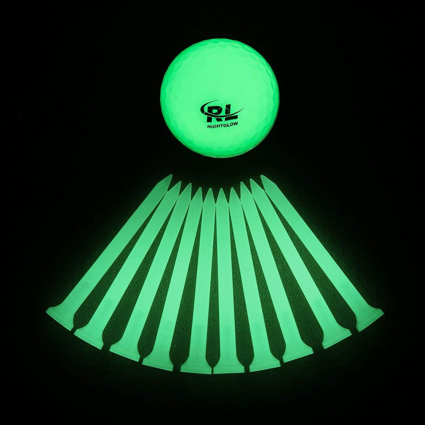R&L Glow Golf Balls for Night Sports - Tournament Fluorescent Glowing in The Dark Golf Ball - Long Lasting Bright Luminous Balls