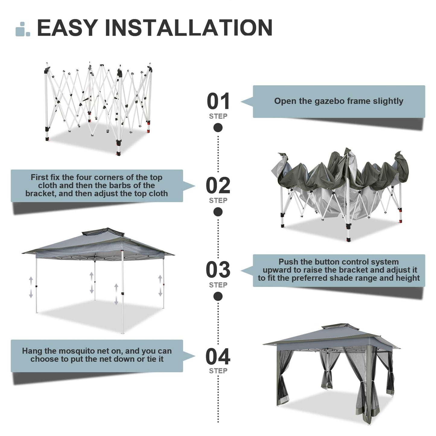 COBIZI 12x12 FT Pop up Gazebo on Clearance Outdoor pop up Canopy Tent,carpas para Patio, Shelter Tents with Sandbags & Portable Carry Bag, Patio Gazebos for Camping, Garden & Lawn, Darkgrey(Upgraded)