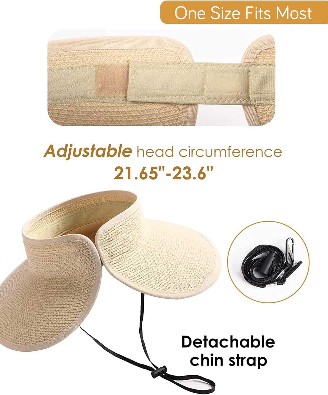 FURTALK Sun Hats for Women Wide Brim Beach Hat Straw Visor Ponytail Summer UV Packable Foldable Beach Vacation Essentials