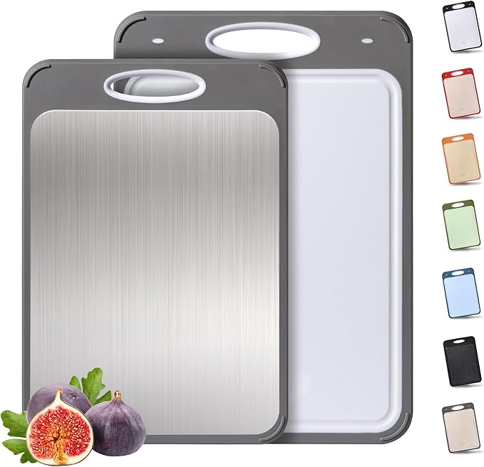 2 in 1 Stainless Steel Cutting Board with Handle 2 Packs Father Day Parents Papa Stepdad Pappy Poppy Pawpaw Who Want Nothing Everything Future Groom Bride Law Christmas Xmas Happy Birthday Gifts Ideal