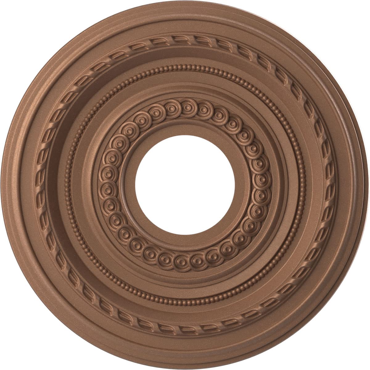 Ekena Millwork 13Od X 3 1/2Id X 3/4P Cole Thermoformed Pvc Ceiling Medallion (Fits Canopies Up To 4 1/4), Aged Copper