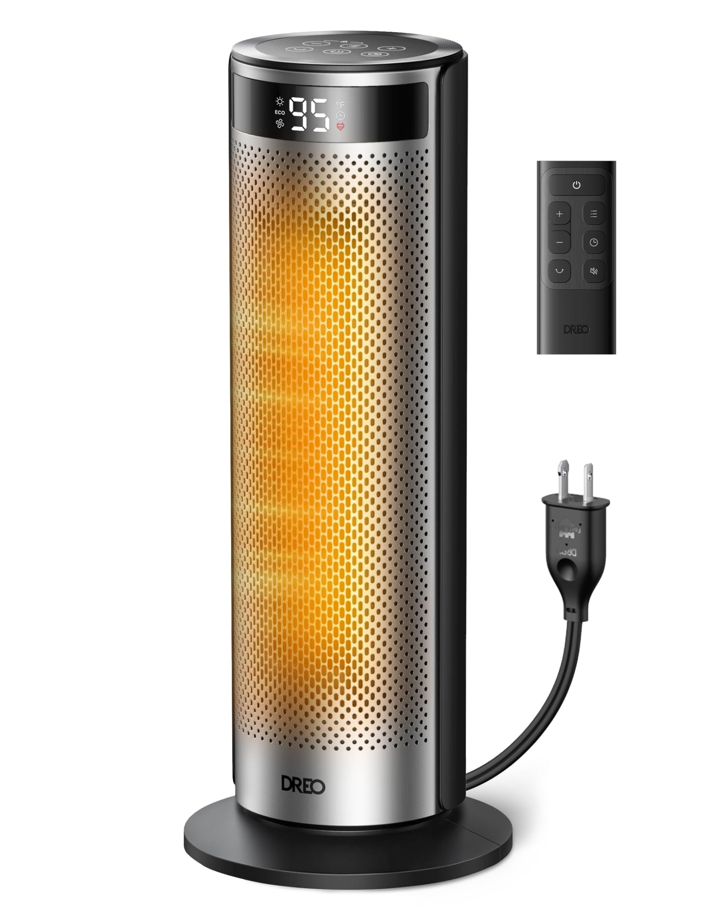Dreo Space Heater for Large Room, 20 Inch Electric Heaters for Indoor Use, 8 Safe Protection Tower with Dreo FortPlug, 70 Oscill