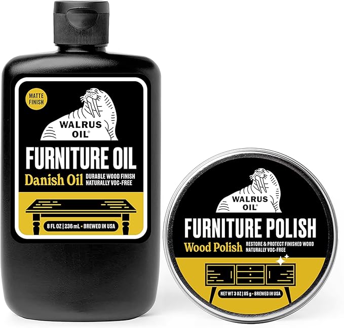WALRUS OIL - Furniture Oil and Polish Bundle. Finish, Restore, and Protect Wood Surfaces.