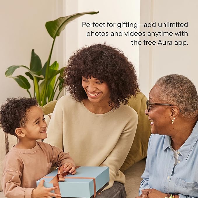 Aura Walden 15" WiFi Digital Picture Frame | Wirecutter's Best Digital Frame for Gifting | Send Photos from Your Phone | Quick, Easy Setup in Aura App | Free Unlimited Storage | Ink with White Mat