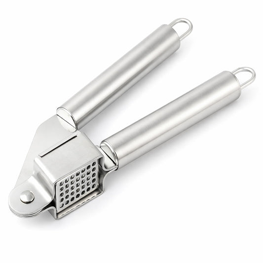 Garlic Press Stainless Steel Heavy Duty | Ergonomic Easy-Press Garlic Mincer for Arthritis & Weak Hands | Easy to Clean, Dishwasher Safe Manual Garlic Crusher for Home Kitchen