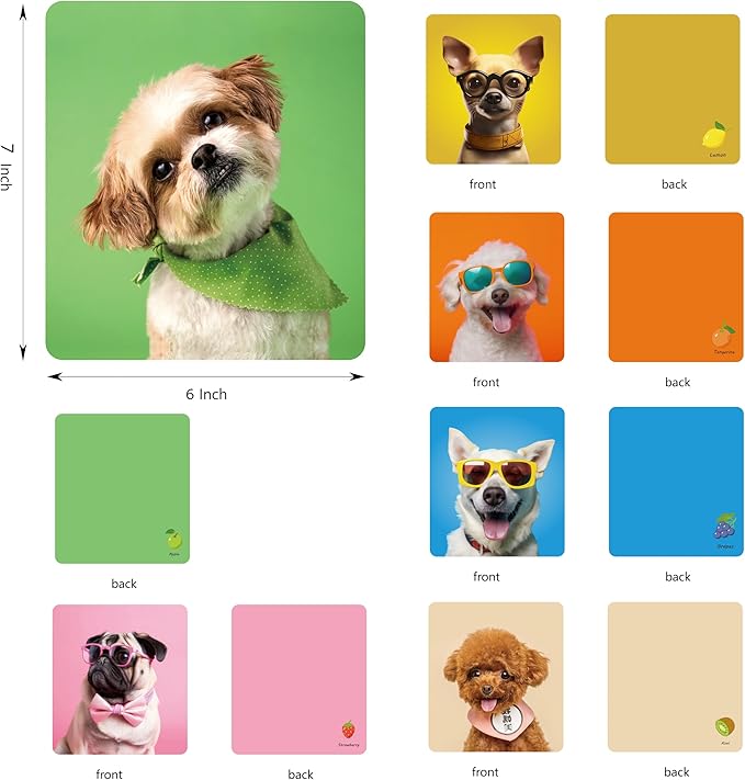 Glasses Cleaning Cloth for Eyeglasses - Multicolor Eyeglass Clean Cloths - Lens Cleaning Cloth for Camera, Glasses, Screens, Phones and Delicate Surfaces, Cute Design- 6x7in-6P