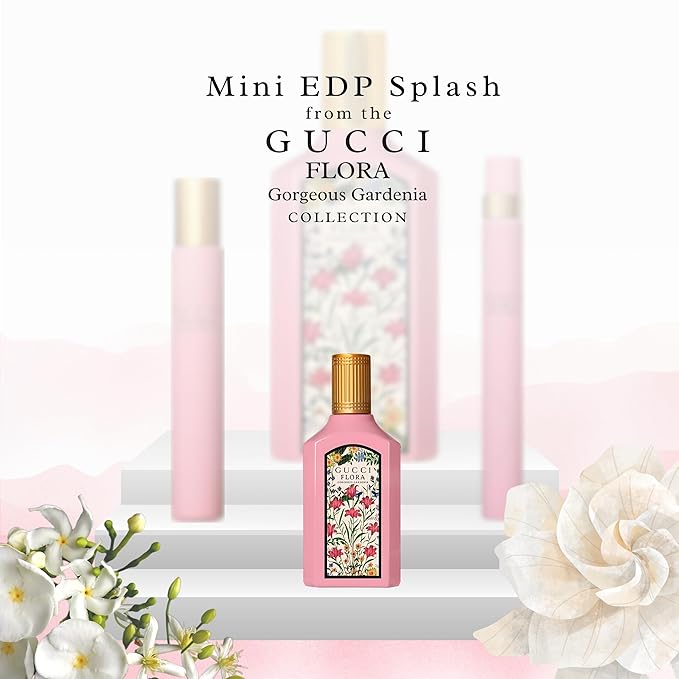 Gucci Flora Gorgeous Gardenia Perfume for Women EDP Mini Splash Top 0.16 Fl Oz