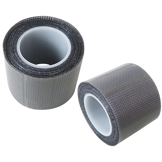 Heavy-Duty 2" x16.5' Screen Repair Tape 2-Pack, Black Fiberglass Mesh Fit for Invisible Mends on Window & Door Screens