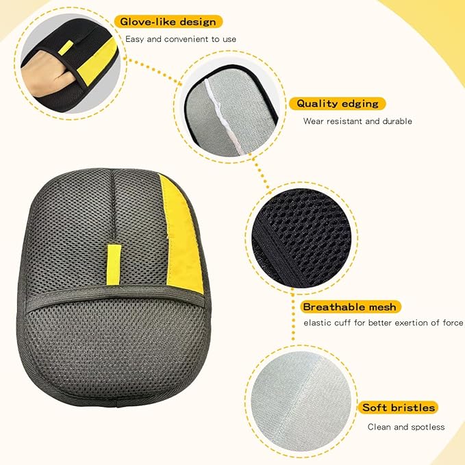 Pet Hair Remover Gloves for Cats & Dogs: 2025 New Upgrade Electrostatic Grooming Washable Reusable Cats & Dogs Hair Removal Gloves for Clean Couch Carpet Furniture Clothes Car Seat