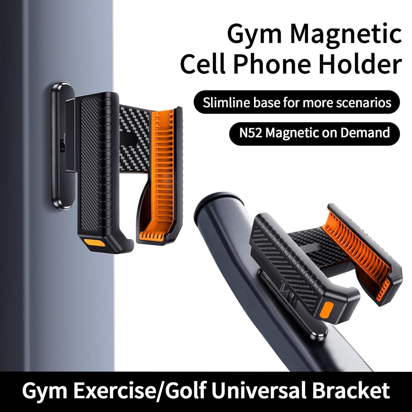 DIGI4U Magnetic Phone Holder for Golf Cart, Narrow Base N52 Magnet, Golf Accessories Compatible with EZGO/Club Car/Yamaha, 360° Rotatable Golf Cart Phone Mount for iPhone Samsung