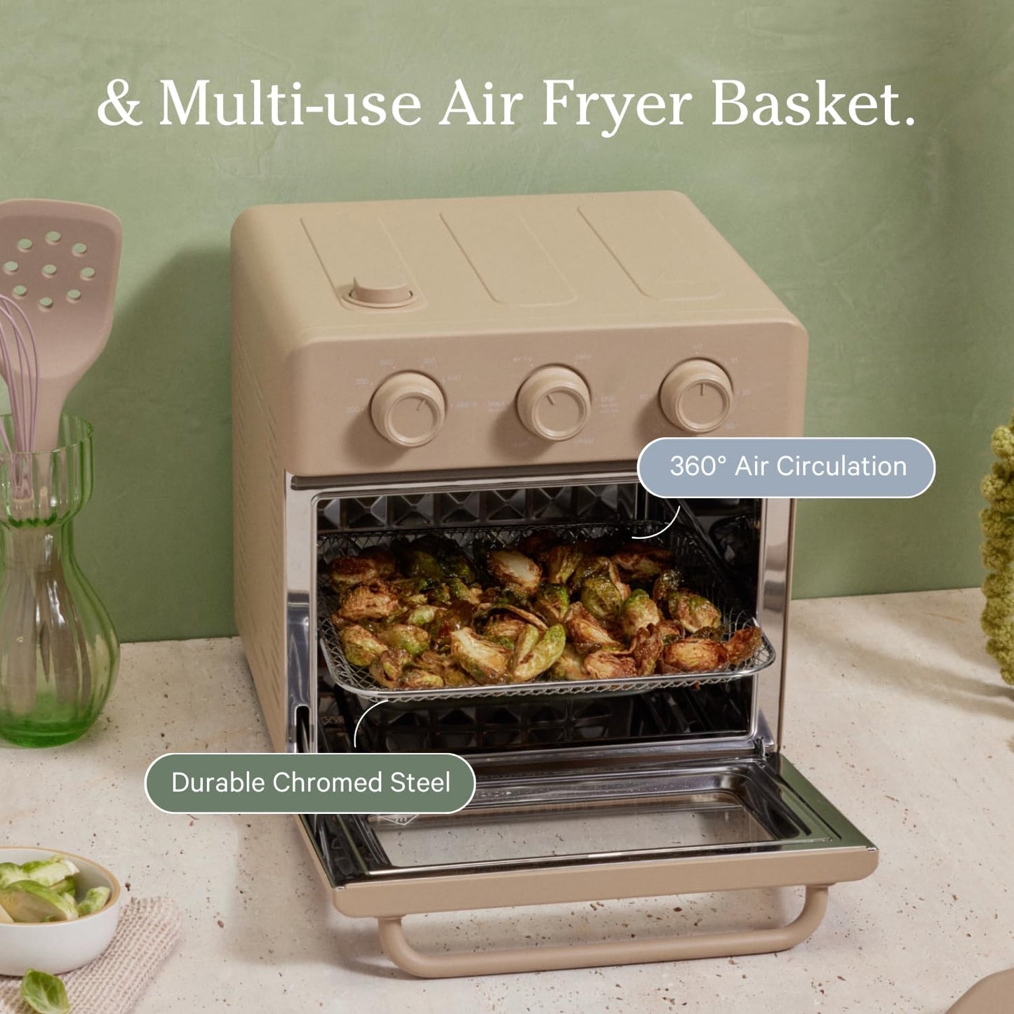 Our Place Wonder Oven Essentials Kit | Extra Air Fryer Basket & Nonstick Ceramic-Coated Bake Pan | Oven Safe, Eco-Friendly | Char